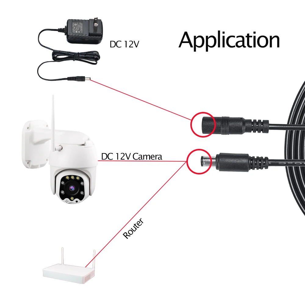 Extension Cable DC 9V 12V 24V Power 5.5*2.1mm Power Cord 3m 6m 9m for CCTV Security Camera Router LED Strip Radio Printer 2