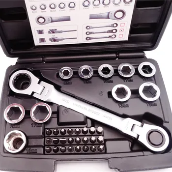 

11pcs 8-18mm Universal Socket Set with Activities Ratchet Wrench Double Head Adjustable Socket Combination Spanner