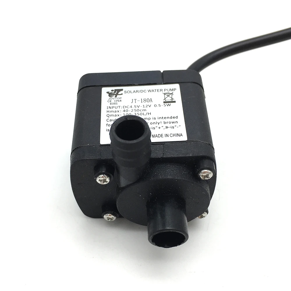 Solar JT-180A DC 12V 24V Micro Water Pump IP68 Waterproof Brushless Submersible Pump Max 350L/H