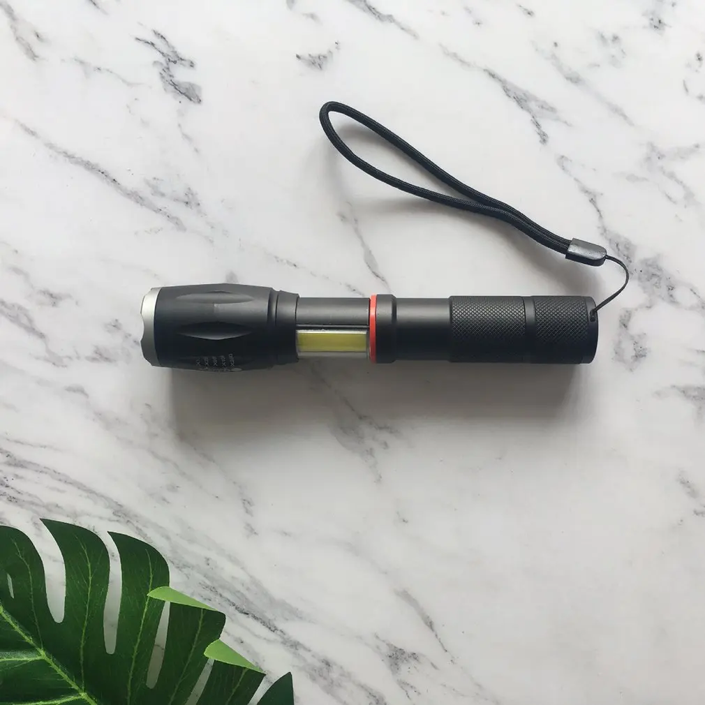 Led Flashlight Powerful Camping Torch Aluminum Alloy Telescopic Zoomable Flash Light 40X Electric Torch
