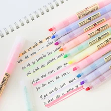 10 stücke Mild Farbe Highlighter Pen Transparent Leuchtstoff Marker Liner für Papier Fax Kopie Hervorhebung Zeichnung Büro Schule F129