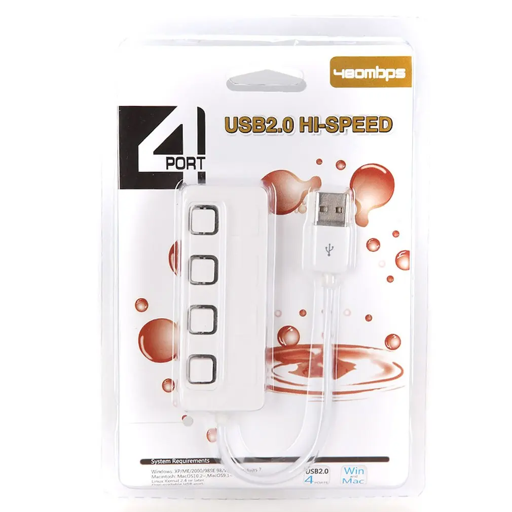 4-Порты и разъёмы U2HB05 USB 2,0 концентратор переходник разветвитель с микро USB Мощность Порты и разъёмы Компьютерные аксессуары USB мульти-функциональный Тип