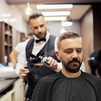 

2pcs Adults Hairdressing Cloth Fashionable Waterproof Barber Cape Haircutting Apron Broken Hair Brush for Home Barber Shop Adult