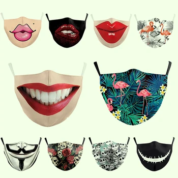 

Anti-bacteria Flu Dust Windproof Mask Reusable Washable Color Printing Women Masks Wash Mask PM2.5 2PC Fashion Adult Mouth Mask