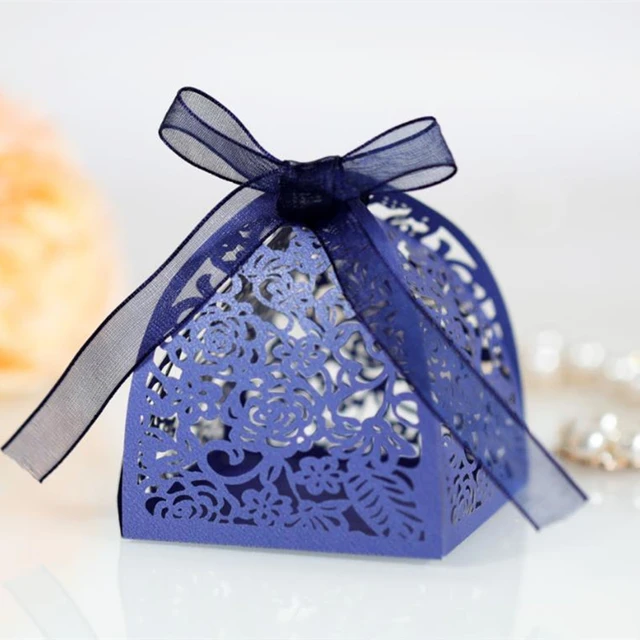 Caja de dulces de flores cortadas con láser, regalo de boda para invitados,  recuerdos y regalos, caja de Chocolate, decoración, 50/100 Uds. - AliExpress
