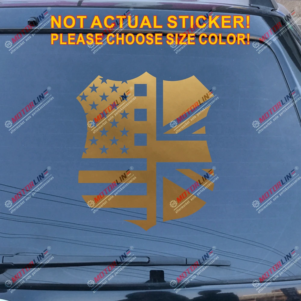 Американский флаг США Великобритания слились наклейка стикеры автомобиля винил Юнион Джек Британский щит - Название цвета: Золотой