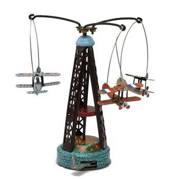 

Kuulee Toys,Tinplate Nostalgic Clockwork Aircraft Toy as Props wind chimes tinplate decoration