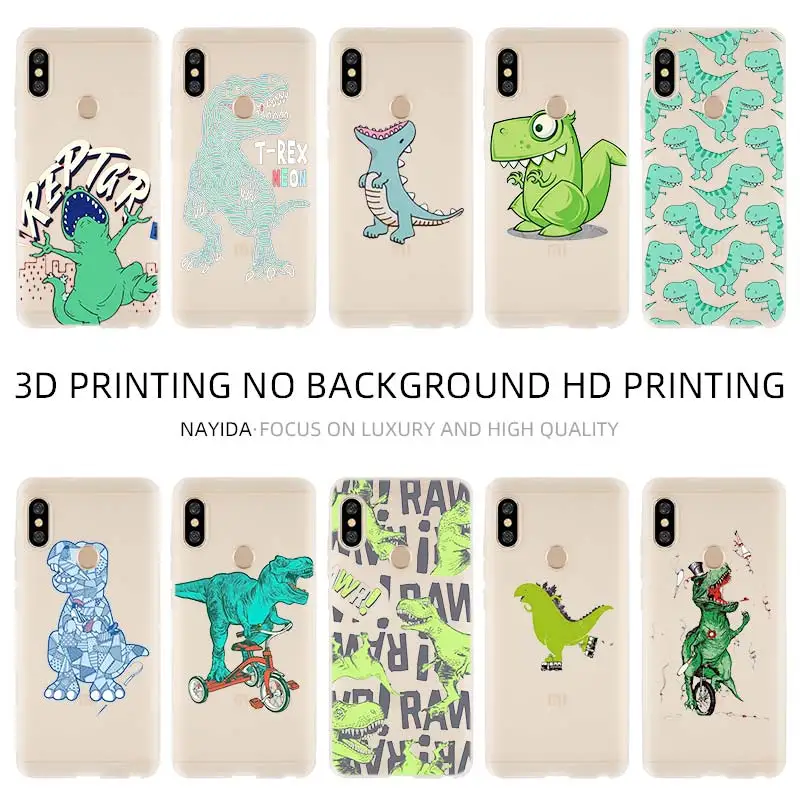 Мягкий чехол для Xiaomi 10 8 A2 A3 Cc9 Lite Mi 9se A1 6X 5X Note Pro nimal Dinosaur|Бамперы| |