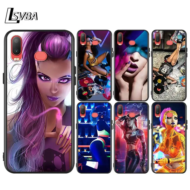 Модный яркий черный чехол для телефона DJ Girl Samsung Galaxy A750 A9 A8 A7 A6 A5 A3 Plus 2018 2017 2016 |