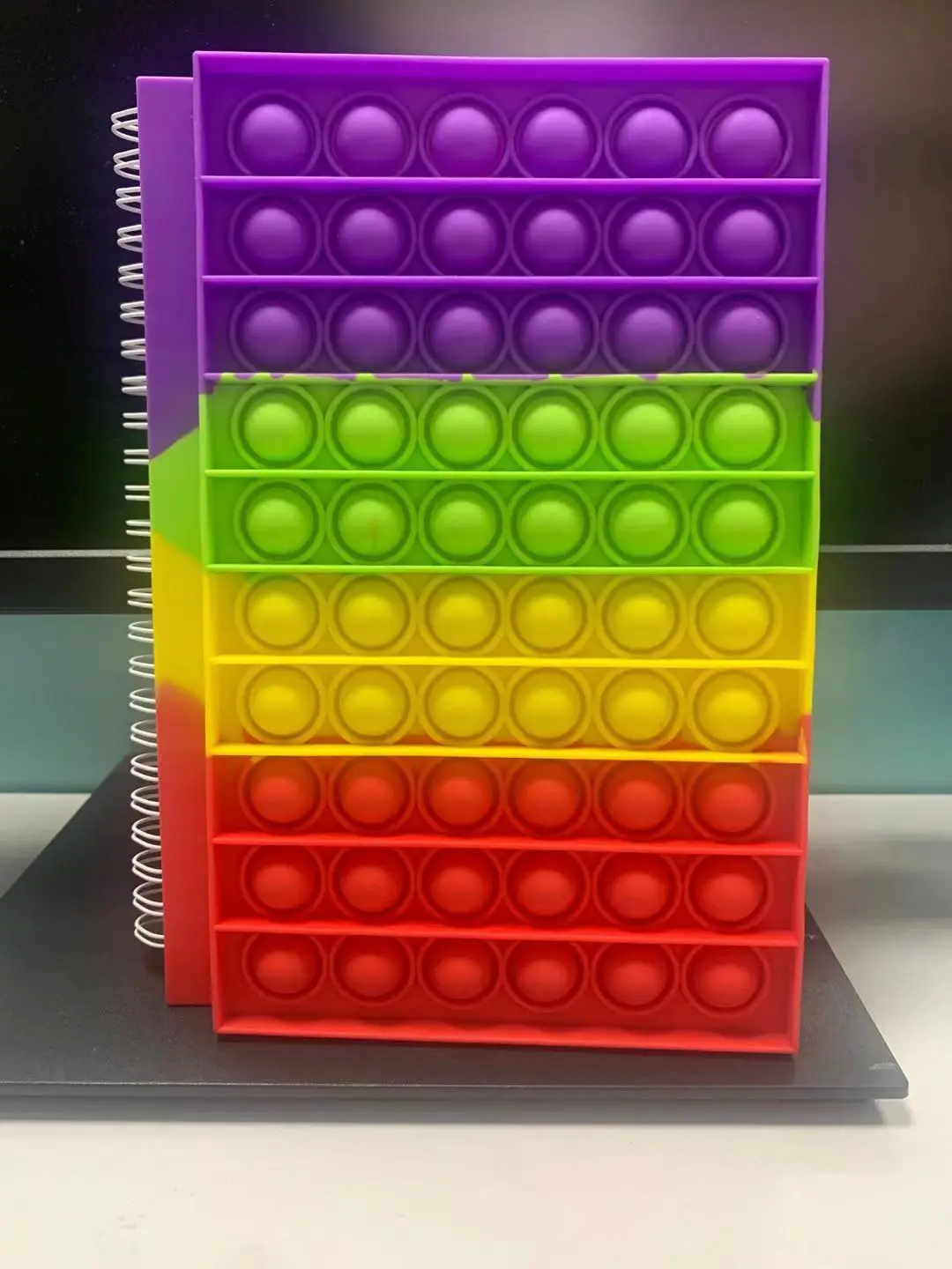 New Caderno Desk Calendar Pop its Notebook Bubble Fingertip Silicone Case Notepad Student Decompression Stationery Toys Gift