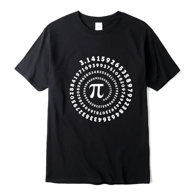 Men's T-shirt 100% cotton short sleeve Mathematical geometry printed men Tshirt  o-neck street style cool funny loose T-shirt Black-2018325