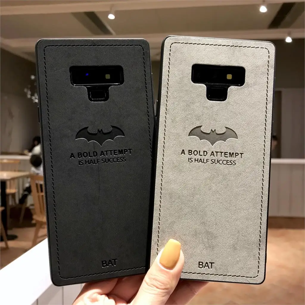 

bat Cloth Case For Samsung Note 9 10 Pro 8 Cover TPU Silicone Soft Back Cover for Galaxy S10 S10E S9 S8 S7 Edge Caso Funda Coque