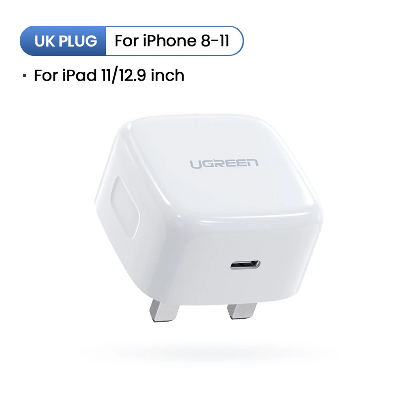 UK Plug 18W Ugreen Quick Charge 4,0 3,0 QC UK Plug PD зарядное устройство 18 Вт QC4.0 QC3.0 usb type C быстрое зарядное устройство для iPhone 11 X Xs 8 Phone PD зарядное устройство - Тип штекера: UK Plug 18W