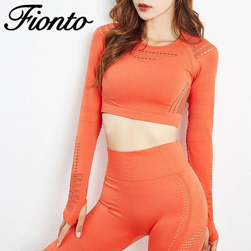 Модный бесшовный спортивный костюм для фитнеса Женская сетчатая одежда для тренировок для женщин дышащая Спортивная одежда Женская одежда для йоги спортивная одежда