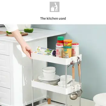 

1PC 3/4 Layer Gap Storage Rack Kitchen Slim Slide Tower Movable Assemble Plastic Bathroom Shelf Wheels Space Saving Organizer
