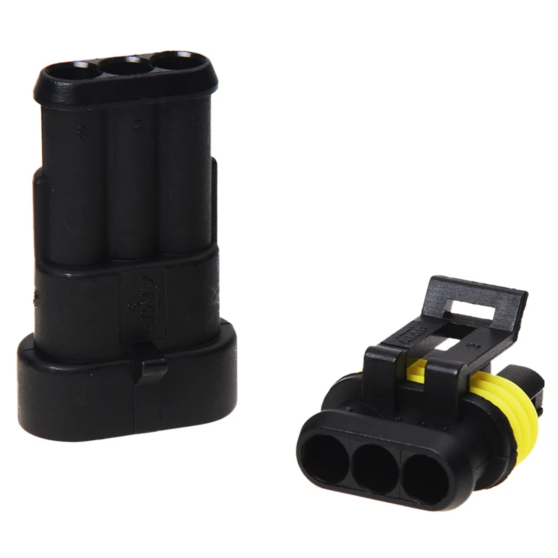 

10 Kit 3 Pin Way Waterproof Electrical Wire Connector Plug