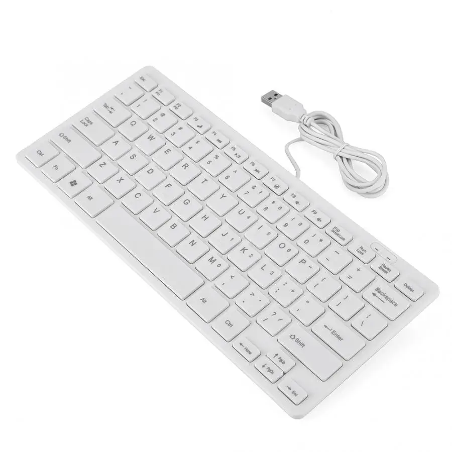 Мини-78-Key Проводная usb-клавиатура тонкий эргономичная клавиатура для настольных ПК