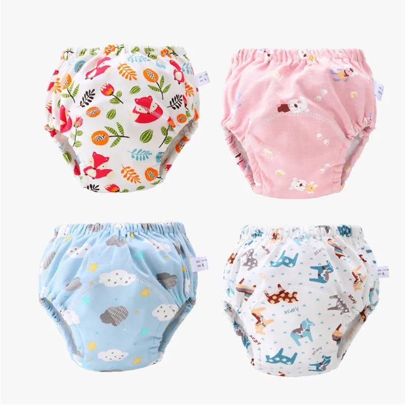 Pañales reutilizables de algodón para bebé, bonitos pañales de bebé, pañal de tela lavable, pantalones de entrenamiento para niños, bragas, pañal