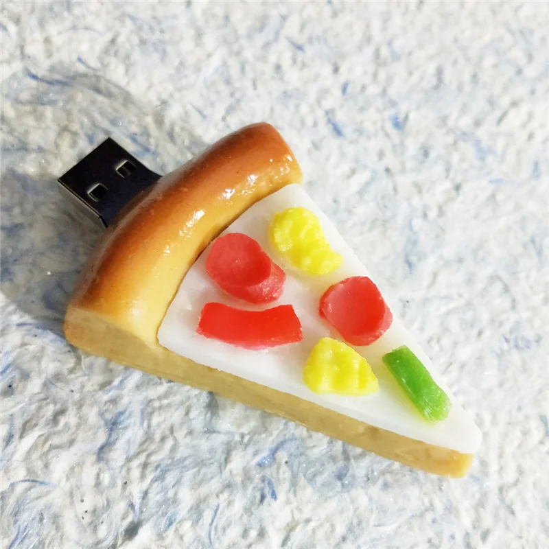 Мультфильм еда флешки пиццы usb флэш-накопитель 4 Гб 8 г 16 Гб 32gbe 64 Гб карта памяти, Флеш накопитель персонализированный usb2.0 Стик подарок для ребенка