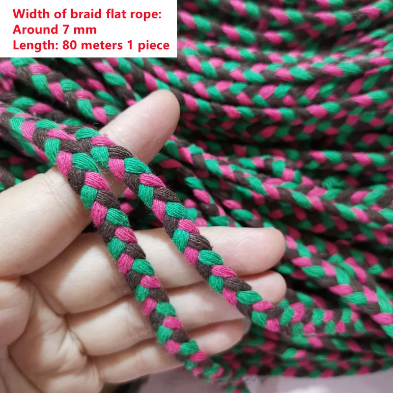 1pcs Tricolor Braided Cotton Rope 7mm Thick Ethnic Style Decorative Rope  7mm Braided Lace Cotton Rope 90m Diy - AliExpress