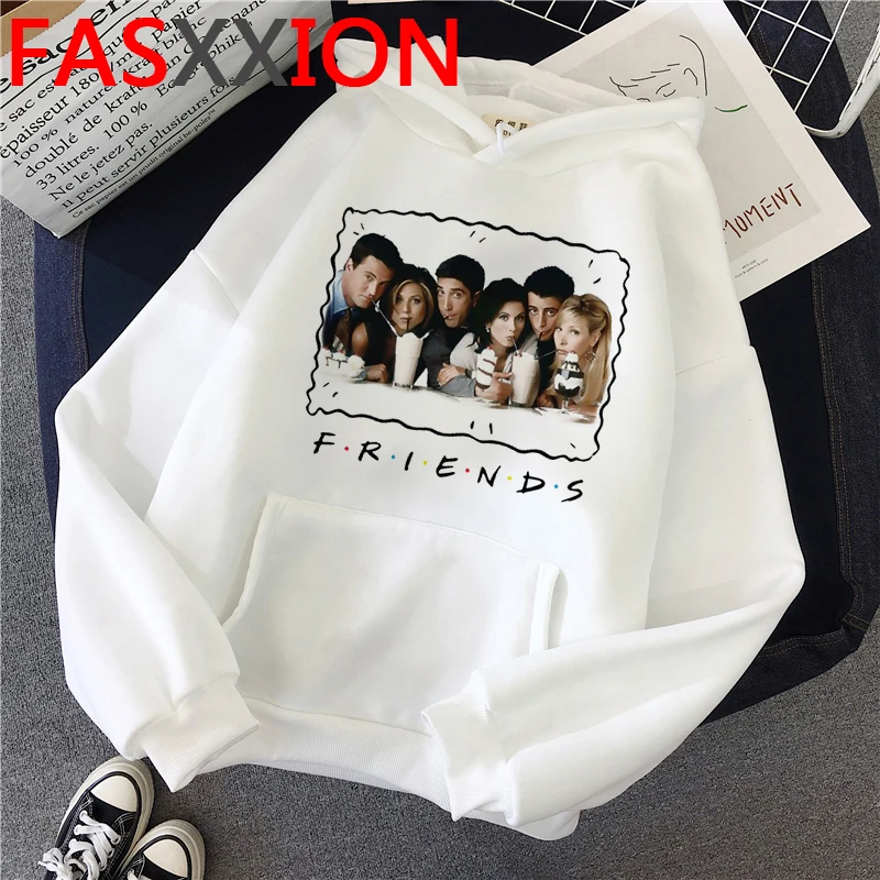 Sudadera con capucha de Friends para mujer, de los 90, Harajuku, con estampado Vintage de Anime, Ullzang, ropa de calle a la moda