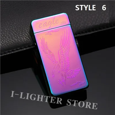 STYLE 6W Двойная дуга USB Электронная зажигалка зеленый лазер Lgnition Беспламенное ветрозащитное плазменное зажигалка аксессуары для курения мужские подарки - Цвет: STYLE 6W