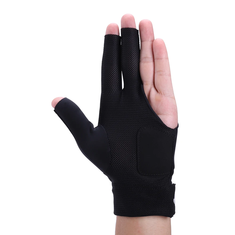 Роуминг эластичная лайкра снукер перчатка для левой руки бильярдные перчатки высокого качества впитывают пот перчатки три пальца перчатки
