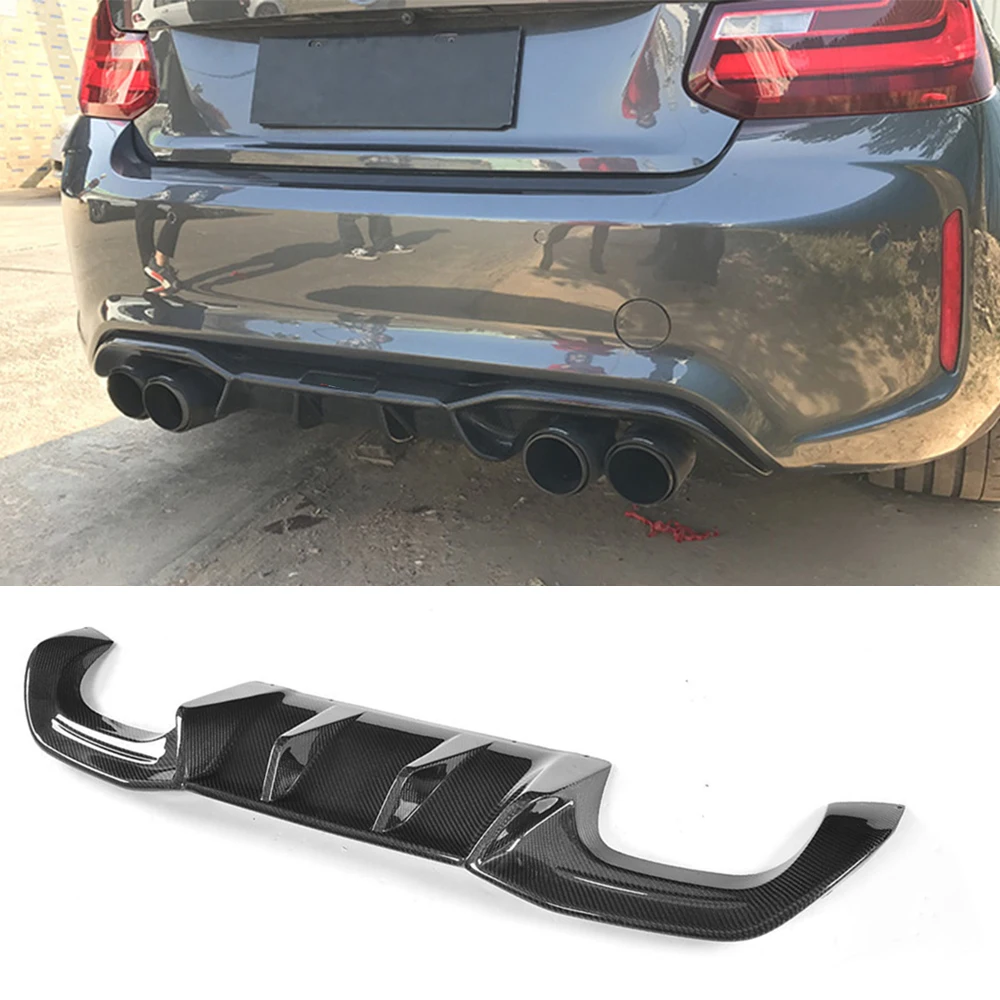 For F87 M2 Carbon Fiber Car Rear Bumper Diffuser Lip Spoiler for BMW F87 M2 Coupe 2 Door Three Style
