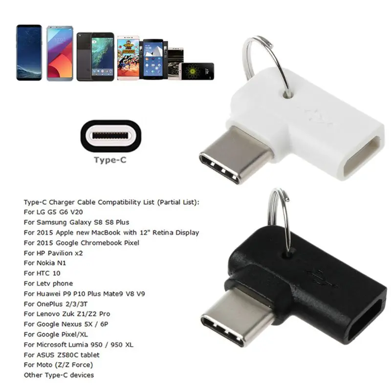 90 градусов Тип C штекер к Micro USB Женский зарядный переходник конвертер адаптер для samsung S10 S9 S8 Note 9/8 huawei mate 10/20