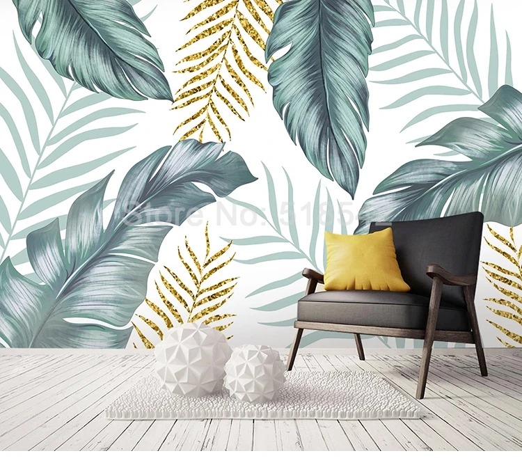 Custom Nordic Abstract Leaves Art Pintura de