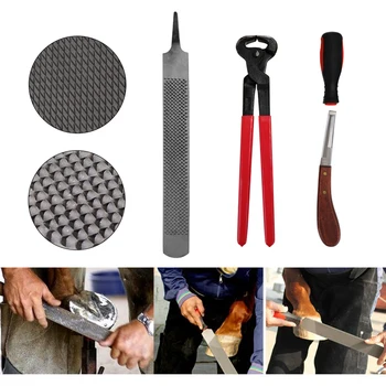 

8PCS Multipurpose Horse Farrier Hoof Nipper Trim Shoeing File Rasp Handle Hoof Cutter Tool Horse Manicure Care Set