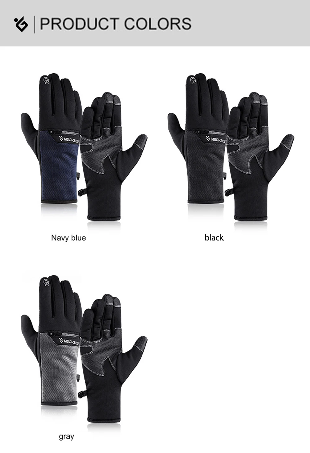 Зимние лыжные мужские перчатки теплые женские перчатки с сенсорным экраном водонепроницаемые Нескользящие велосипедные перчатки для спорта на открытом воздухе с карманом на молнии плюс бархат
