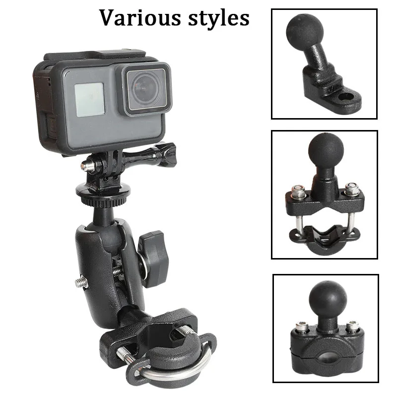 

Motorcycle Handlebar Rear Mirror Mount Rail for Gopro Hero 7 6 5 4 3 Holder Yi 4K SJCAM sj4000 EKEN go pro Ram Mount Accessories