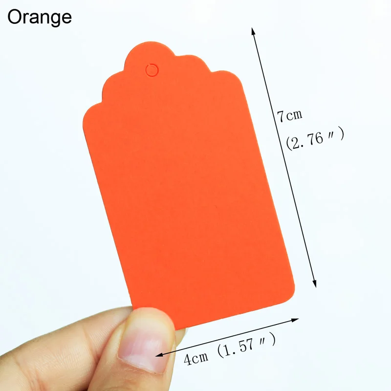Orange 50 шт. 4x7 см красочные бумажные бирки ручной работы свадебные сувениры ремесло подарок Висячие бирки Упаковка Этикетка ценники DIY ткань швейная поставка - Цвет: Orange