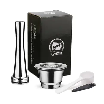 

Stainless steel Stretching Refillable Coffee Capsule Pod Filter Dripper Tamper Powder hammer for Nespresso U Coffee Machine