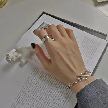 

Filluck Punk Style Simple Women 925 Sterling Silver Jewelry Silver Design Bracelet Link Chain Bracelets Birthday Gift