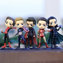 

Disney Q posket 15cm Anime Figure Marvel The Avengers Spiderman Iron-man Thor Captain America Loki Kawaii Doll Toys For Children