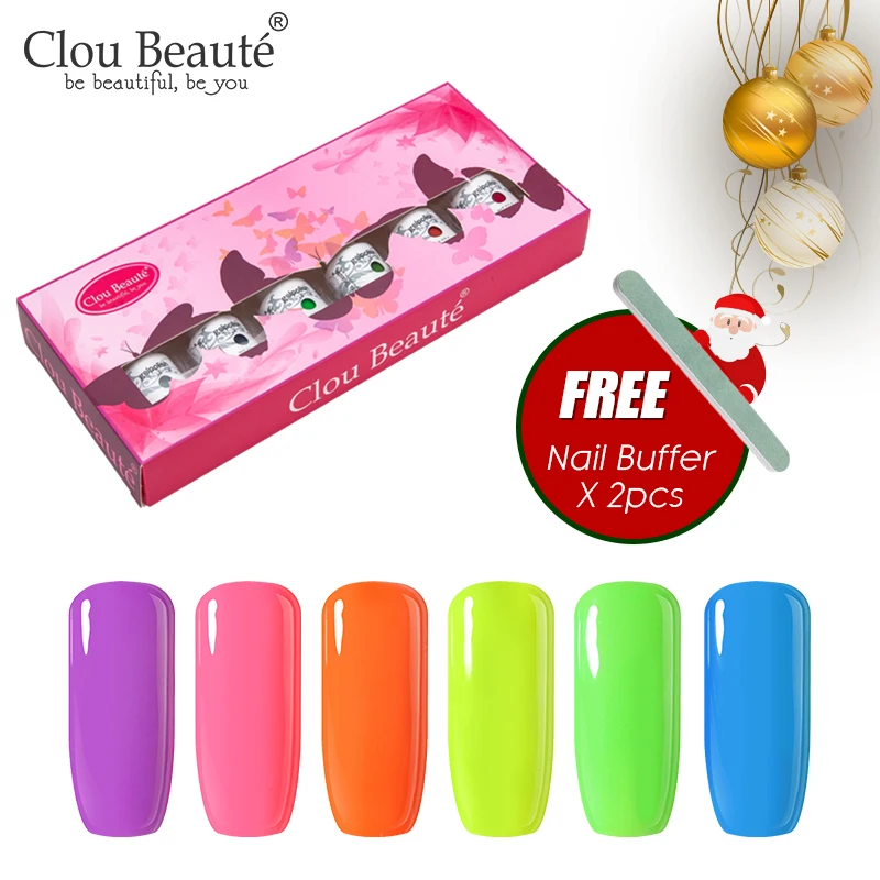 Набор гель лаков для ногтей Clou Beaute 6 шт. 8 мл в подарочной коробке|Гель ногтей| |