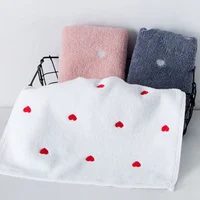 Pure cotton towel peach heart Solid color creative daily necessities washcloth bathroom comfortable fashion Absorbent 35*75 2
