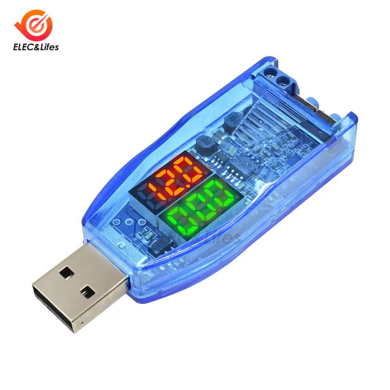 Светодиодный дисплей DC-DC 5 В до 1-24 регулируемый потенциометр USB Шаг вверх/вниз