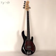 Черный цвет заводская 5 струнная электрическая бас-гитара высокого качества с бесплатной сумкой 21 лад глянцевый лак липа тело гитара
