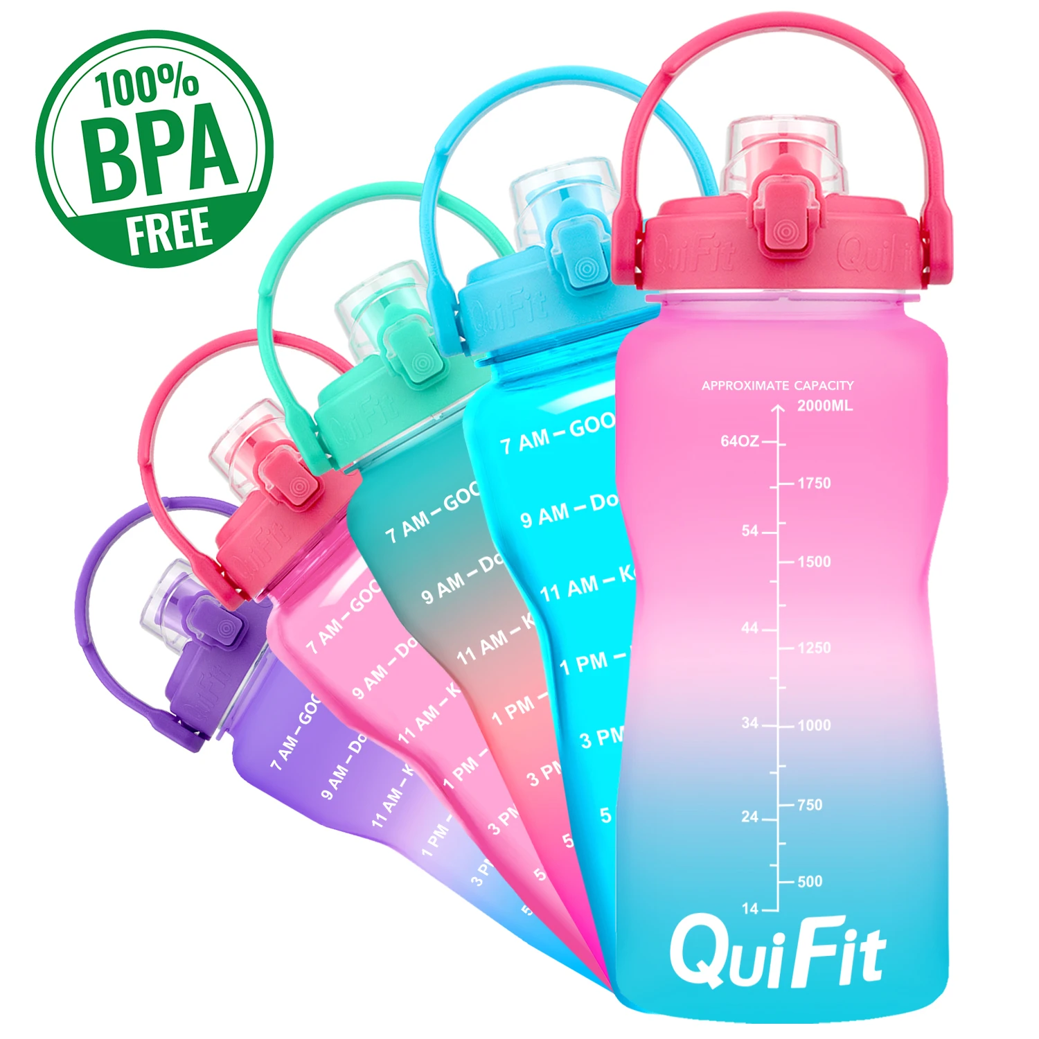 BuildLife botella de agua de galón tritán, motivadoras sin jarras deportivas para Fitness, gimnasio al aire libre, gira con soporte móvil, 2L, 3.8L|Botellas de agua| - AliExpress