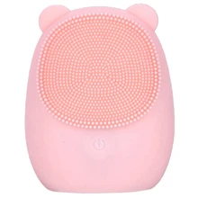 Pink Facial Cleansing Brush Silicone Electric Facial Brush Skin Cleanser Deep Cleansing Makeup Residue Bear Face Brush For Washi