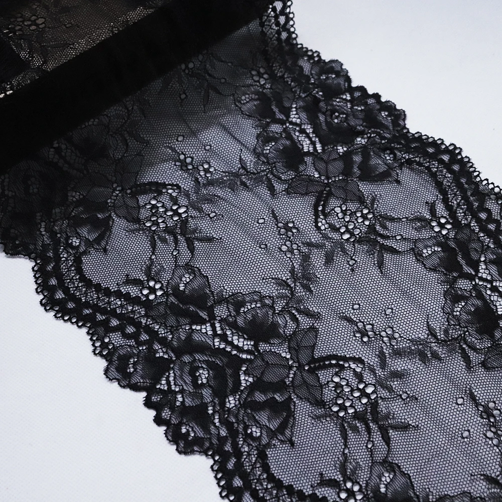 2Yards Black White Lace Trim Ribbon Embroidered Elastic Lace Fabric DIY Crafts Sewing Accessories Wedding Hair Garments Supplies