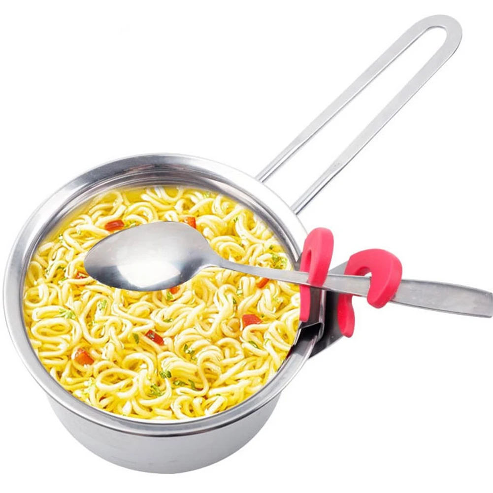 Hot Useful Spoon Pot Clips Rest Scoop Ladle Holder Handy Spatula Pot