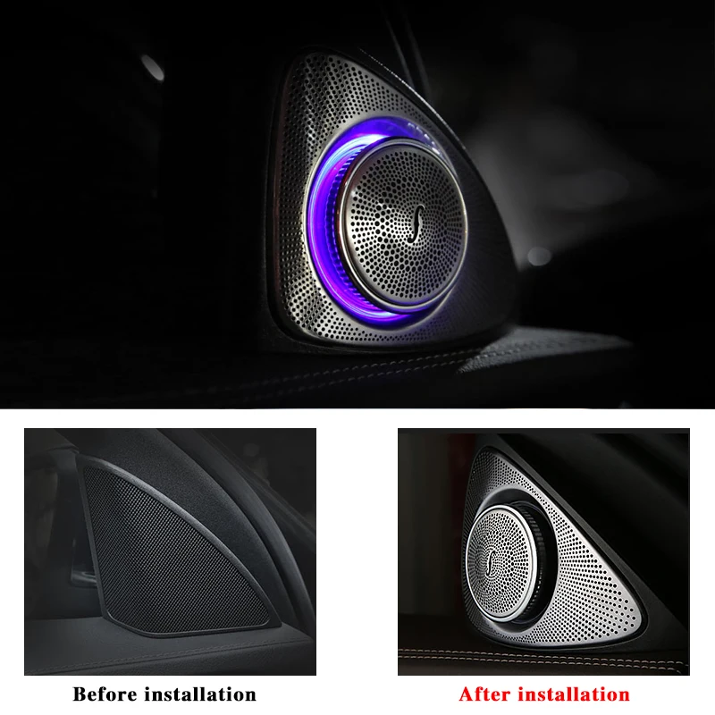車回転 Led ライトラウドドームスピーカーツイーターメルセデスベンツ W5 Glc シリーズ周囲ライト左右ドアサイド高音スピーカー 64 色 マルチトーン クラクション ホーン Aliexpress
