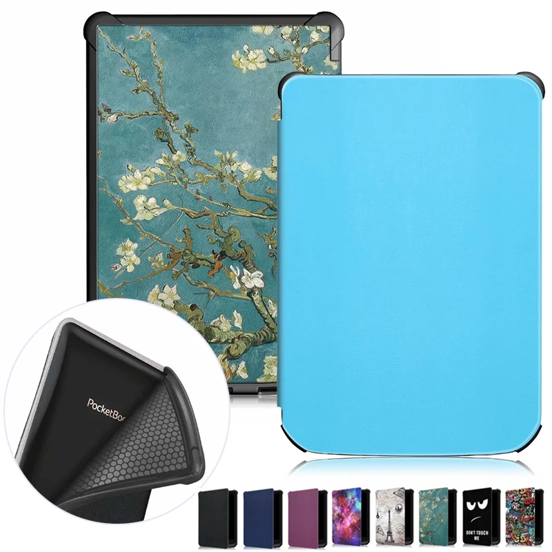 ТПУ резиновый кожаный чехол для Pocketbook Touch Lux4 627 мягкий 632 616 Basic Lux2 HD3 6 &quotдля чтения