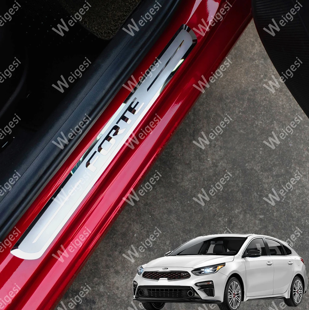 Защитная накладка для порога автомобильной двери из нержавеющей стали KIA FORTE