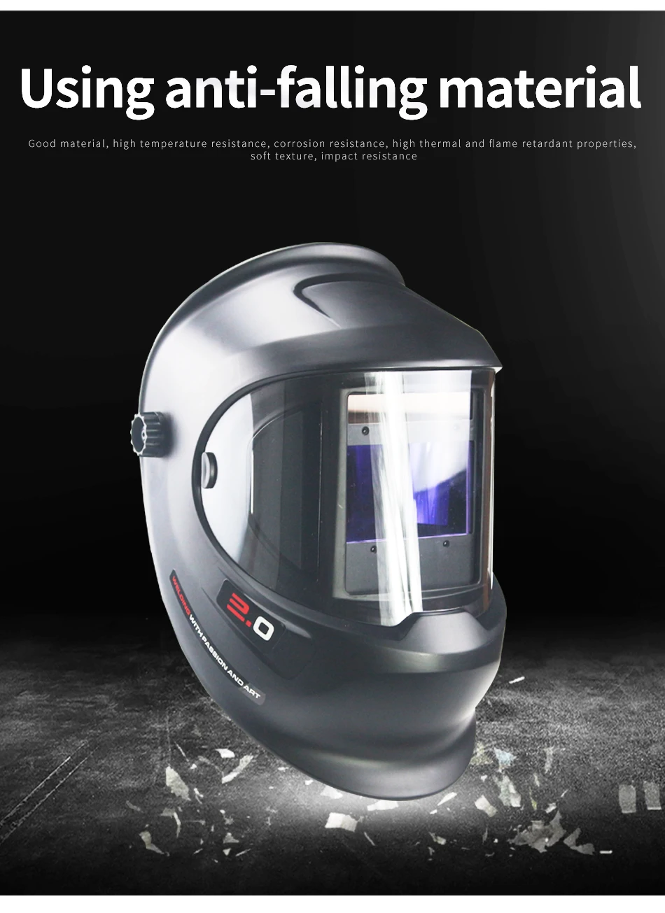 Большой вид 360 ° с боковым окном DIN9-DIN13 Сварочная маска сварочный шлем