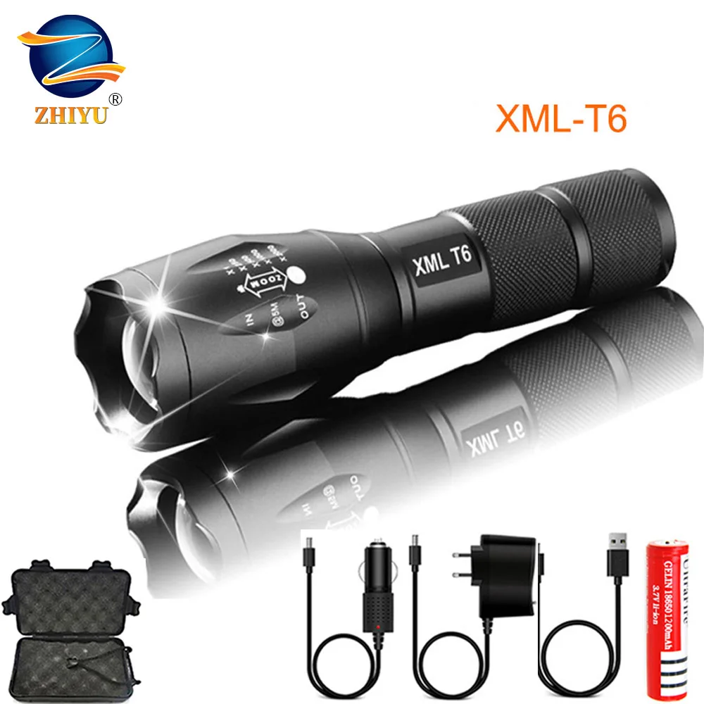 

LED Flashlight Ultra Bright Mini Torch T6 / L2 / V6 Camping Light 5 Switch Modes Zoomable Bicycle Light Use 18650 Battery